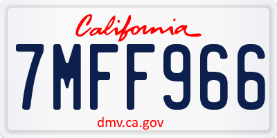 CA license plate 7MFF966