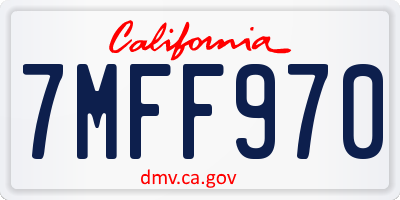 CA license plate 7MFF970