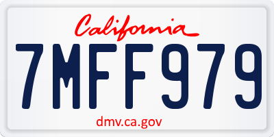 CA license plate 7MFF979