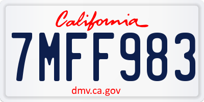 CA license plate 7MFF983