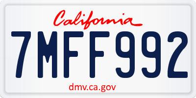 CA license plate 7MFF992