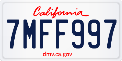 CA license plate 7MFF997