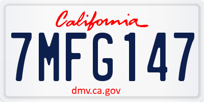 CA license plate 7MFG147