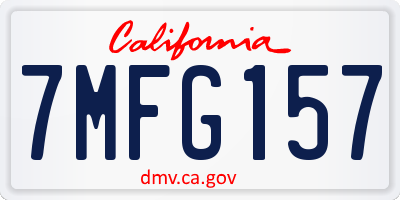 CA license plate 7MFG157