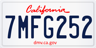 CA license plate 7MFG252