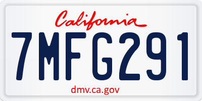 CA license plate 7MFG291