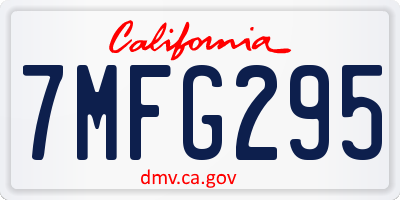CA license plate 7MFG295