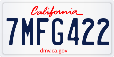 CA license plate 7MFG422
