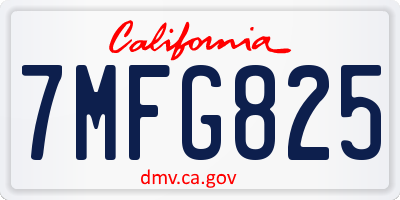 CA license plate 7MFG825