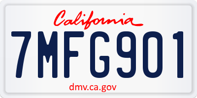 CA license plate 7MFG901