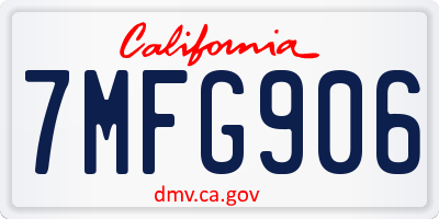 CA license plate 7MFG906