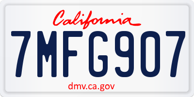 CA license plate 7MFG907