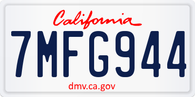 CA license plate 7MFG944