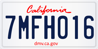 CA license plate 7MFH016