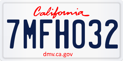 CA license plate 7MFH032