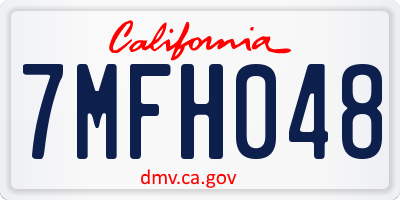 CA license plate 7MFH048