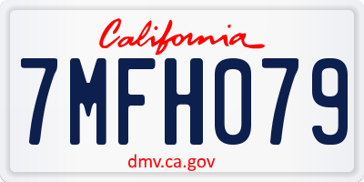 CA license plate 7MFH079