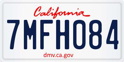 CA license plate 7MFH084