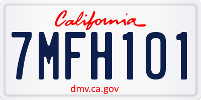 CA license plate 7MFH101