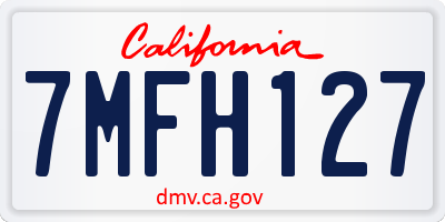 CA license plate 7MFH127