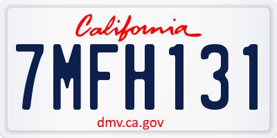 CA license plate 7MFH131