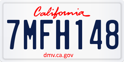 CA license plate 7MFH148