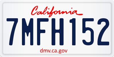 CA license plate 7MFH152