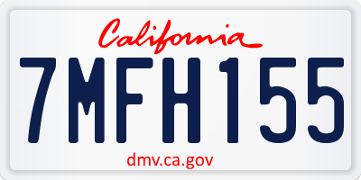 CA license plate 7MFH155