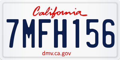 CA license plate 7MFH156
