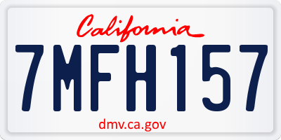 CA license plate 7MFH157