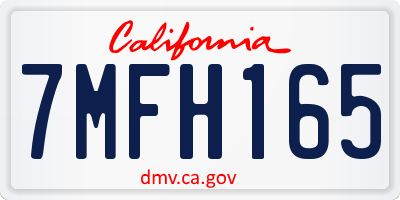 CA license plate 7MFH165