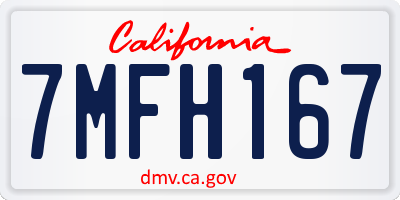 CA license plate 7MFH167