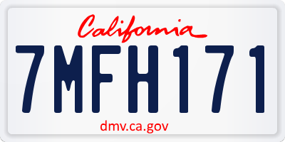 CA license plate 7MFH171