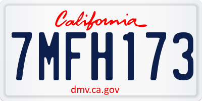 CA license plate 7MFH173