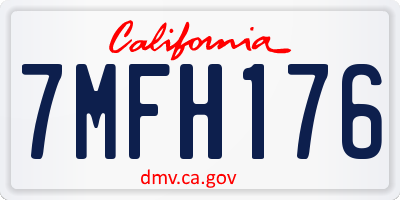 CA license plate 7MFH176