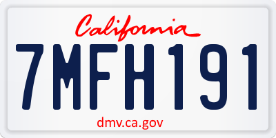 CA license plate 7MFH191