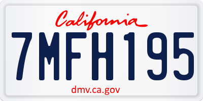 CA license plate 7MFH195