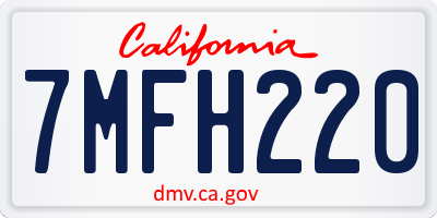 CA license plate 7MFH220