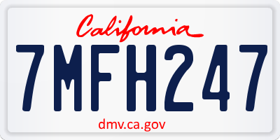CA license plate 7MFH247