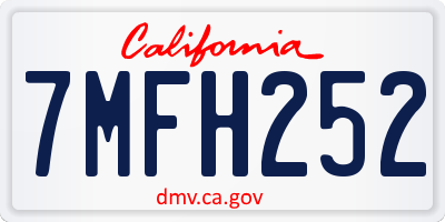 CA license plate 7MFH252