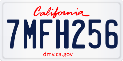 CA license plate 7MFH256