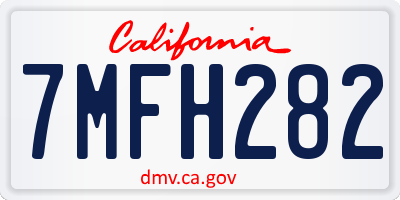 CA license plate 7MFH282
