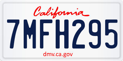 CA license plate 7MFH295