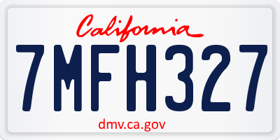 CA license plate 7MFH327