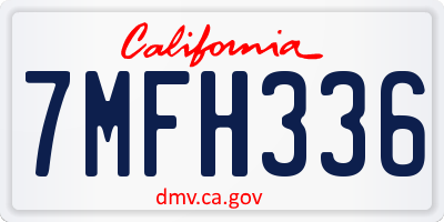 CA license plate 7MFH336