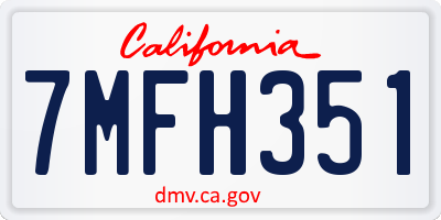 CA license plate 7MFH351