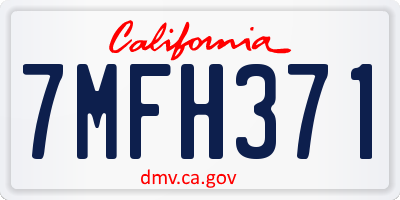 CA license plate 7MFH371