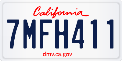 CA license plate 7MFH411