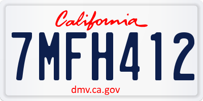 CA license plate 7MFH412