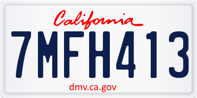 CA license plate 7MFH413